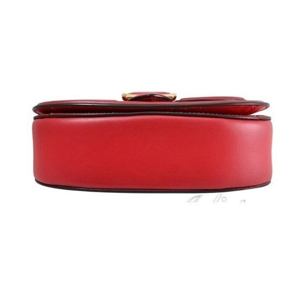 Coach Beat Saddle Bag Red Glovetanned Leather Crossbody C3738 Blue Strap - Picture 5 of 12